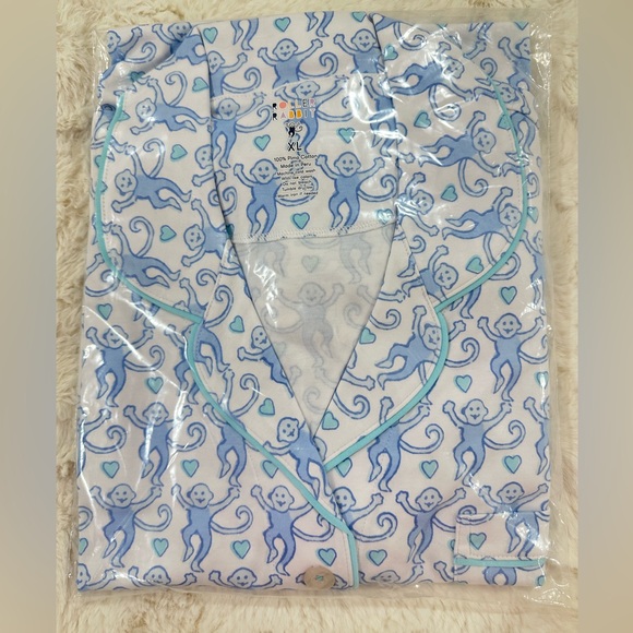 Roller Rabbit lovely Blue MonkeyPajama Set